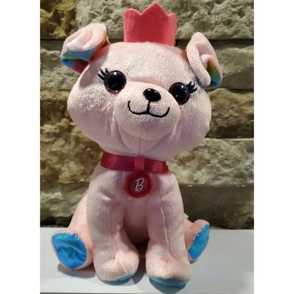 Barbie Mattel plush puppy 7 inches pink stuffed animal - Picture 7 of 7